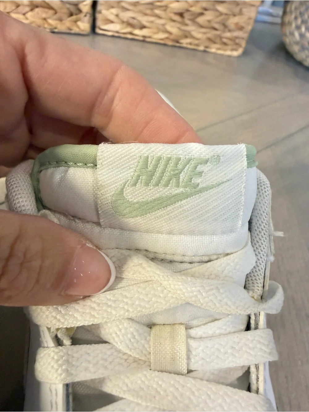 Nike Dunk Low White with Mint Green Swoosh